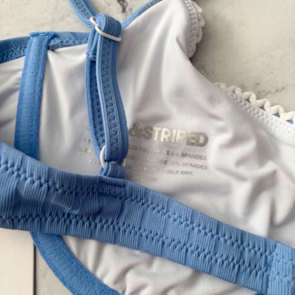 SOLID & STRIPED Daphne Medina Blue Bikini Top M - Picture 6 of 6